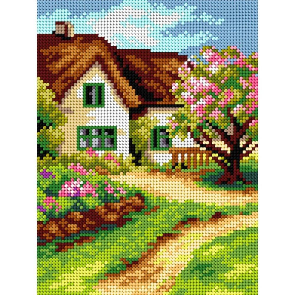 Needlepoint Canvas For Halfstitch Without Yarn Cottage – Printed Tapestry Canvas  |   Needlepoint Needlepoint Needlepoint