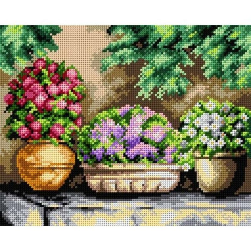 Needlepoint Canvas For Halfstitch Without Yarn Flowers In My Garden – Printed Tapestry Canvas  |   Needlepoint Needlepoint Needlepoint