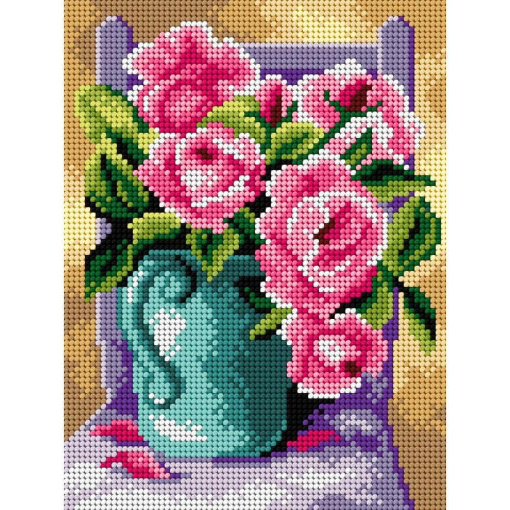 Needlepoint Canvas For Halfstitch Without Yarn Still Life With Roses – Printed Tapestry Canvas  |   Needlepoint Needlepoint Needlepoint