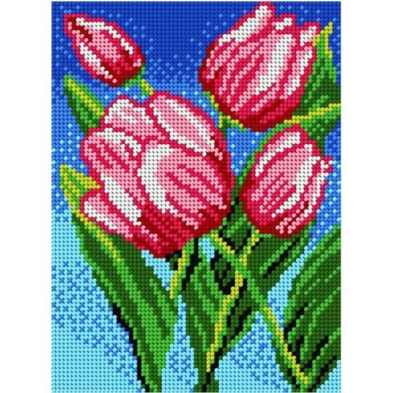 Needlepoint Canvas For Halfstitch Without Yarn Tulips – Printed Tapestry Canvas  |   Needlepoint Needlepoint Needlepoint