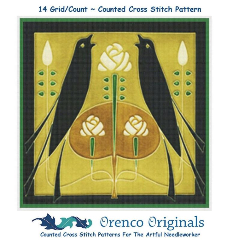 Talwin Morris’s Arts & Crafts Songbird Design Counted Cross Stitch Pattern  |   Cross Stitch & Embroidery Cross Stitch & Embroidery Cross Stitch & Embroidery